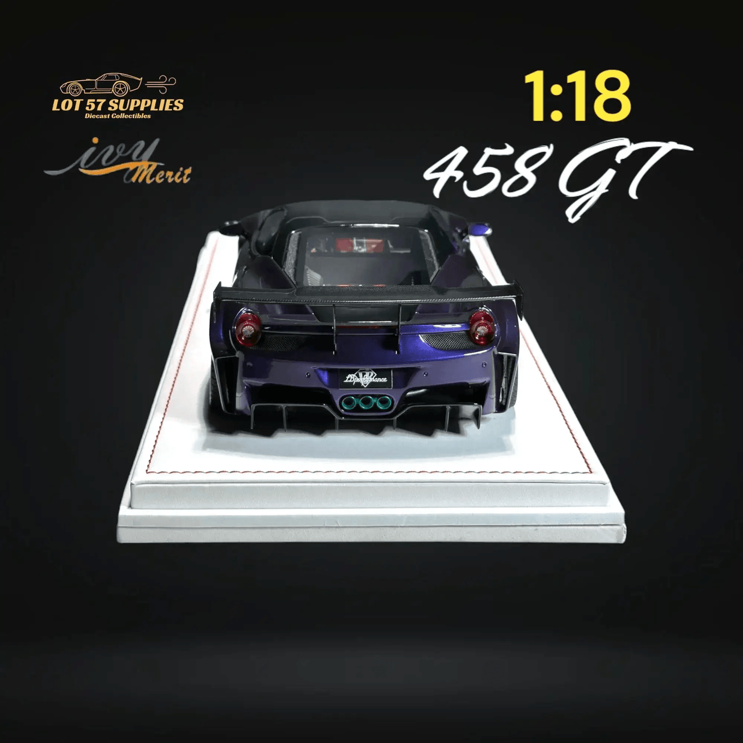  IVY MERIT Ferrari 458 GT Purple LBWK 1:18 Scale -  ToylandEU™