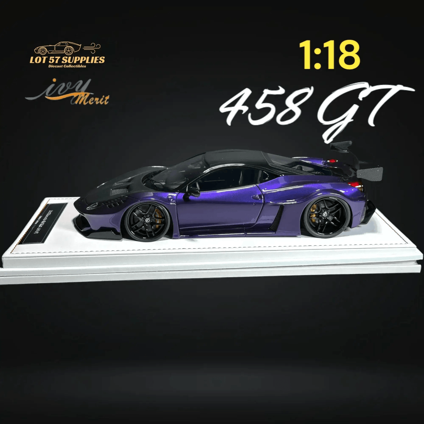  IVY MERIT Ferrari 458 GT Purple LBWK 1:18 Scale -  ToylandEU™