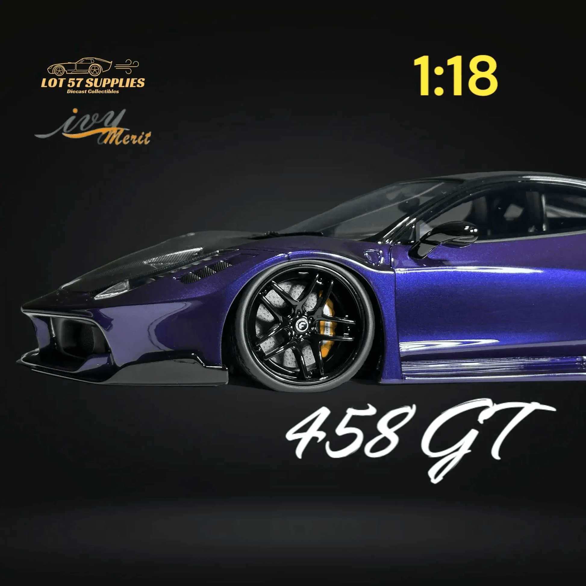  IVY MERIT Ferrari 458 GT Purple LBWK 1:18 Scale -  ToylandEU™