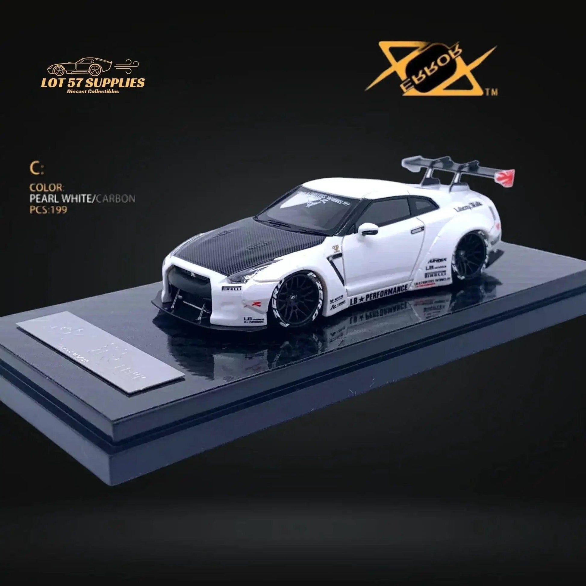  404ERROR LB-Works Skyline GT-R R35 Pearl White Carbon Hood 1:64 -  ToylandEU™