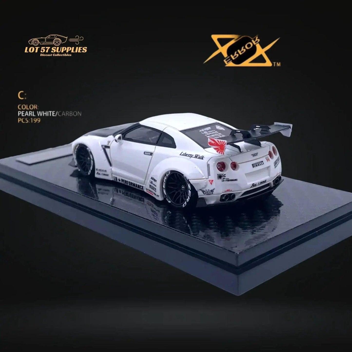  404ERROR LB-Works Skyline GT-R R35 Pearl White Carbon Hood 1:64 -  ToylandEU™