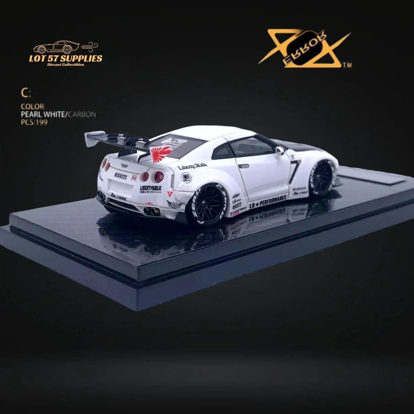  404ERROR LB-Works Skyline GT-R R35 Pearl White Carbon Hood 1:64 -  ToylandEU™
