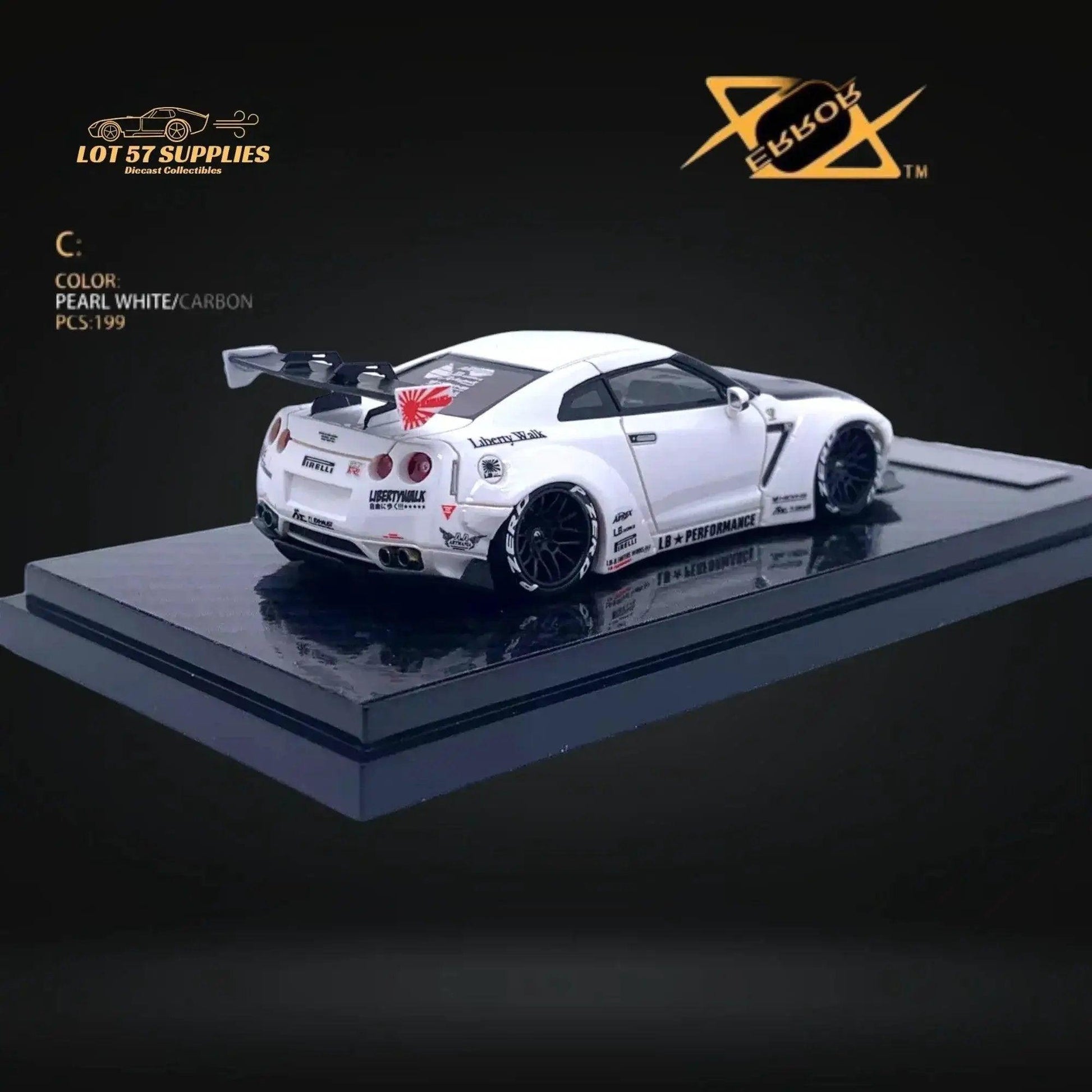  404ERROR LB-Works Skyline GT-R R35 Pearl White Carbon Hood 1:64 -  ToylandEU™