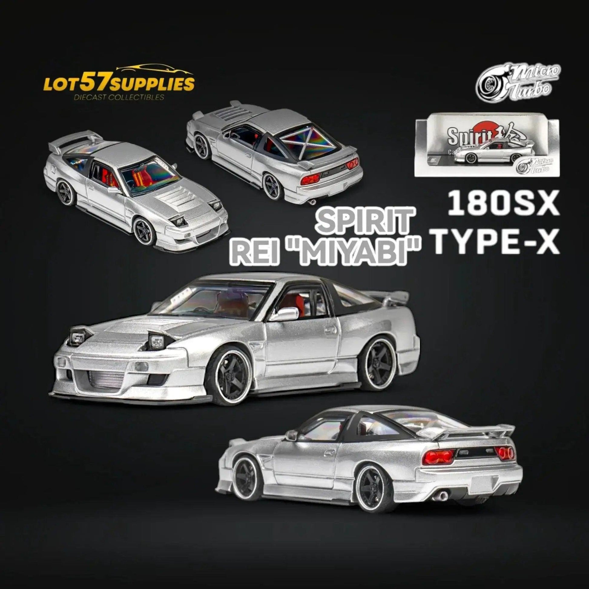  MicroTurbo Nissan 180SX Miyabi Metallic Silver 1:64 -  ToylandEU™