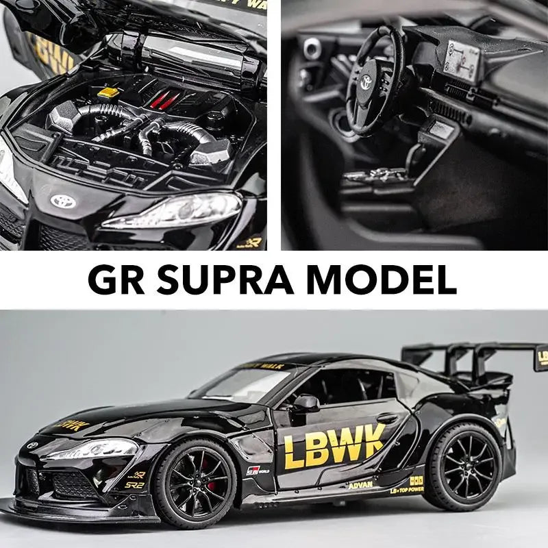 Diecast Car Model 1:22 Scale Alloy Toyota Supra for Desk Display Gift - ToylandEU