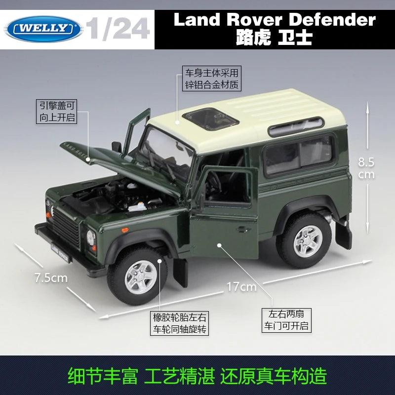  Diecast Car Model | 1:24 Defender Green | Toylandeu™ 