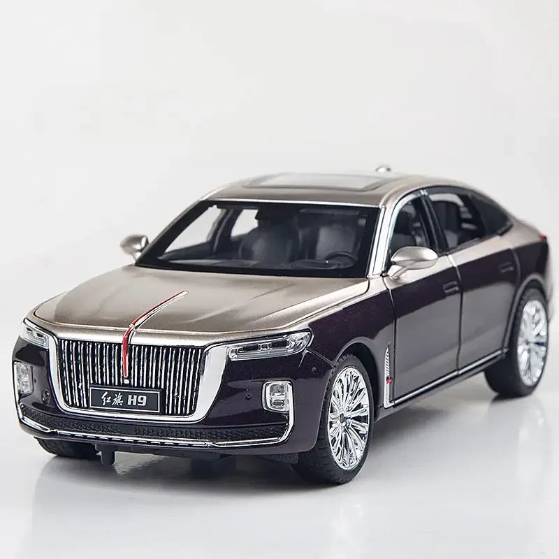 Diecast Car Model 1 To 24 Hong Qi H9 SUV With Sound And Light For Kids - ToylandEU