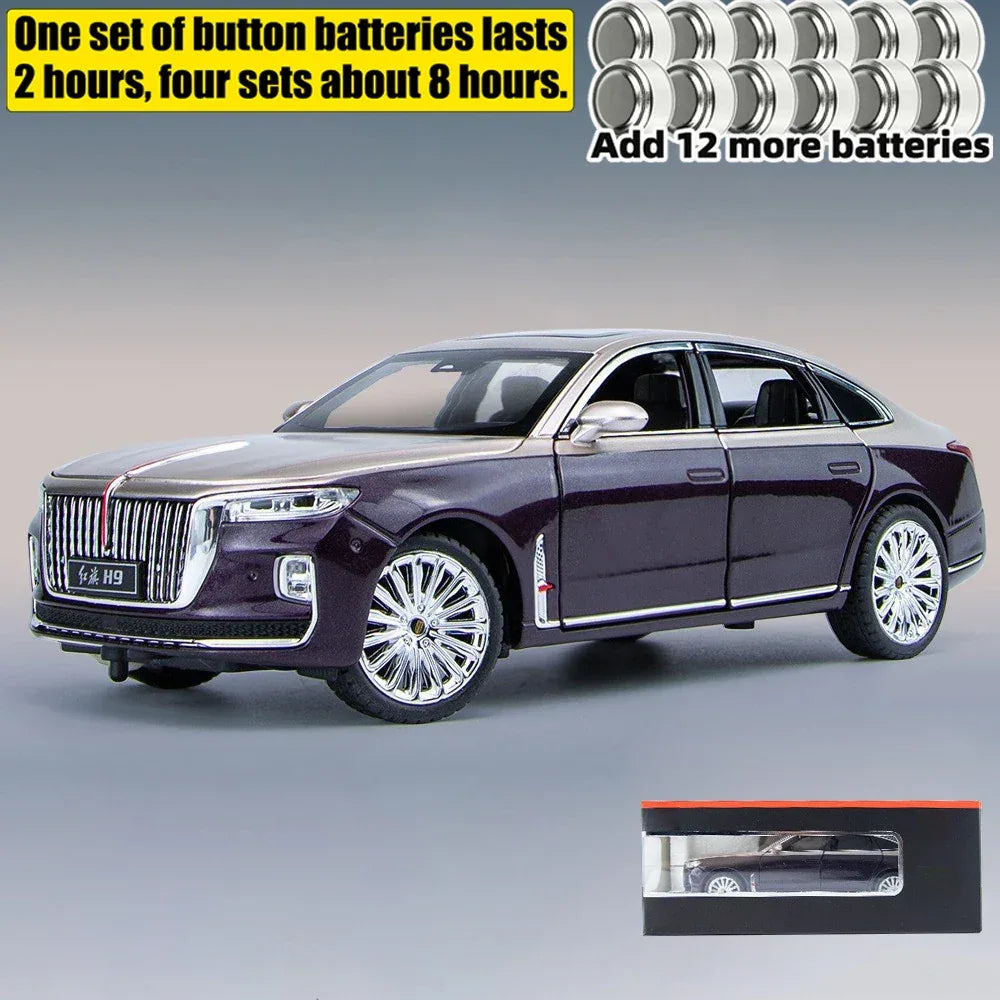 Diecast Car Model 1 To 24 Hong Qi H9 SUV With Sound And Light For Kids - ToylandEU