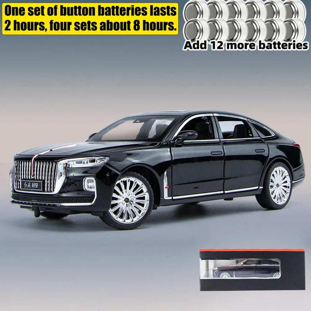 Diecast Car Model 1 To 24 Hong Qi H9 SUV With Sound And Light For Kids - ToylandEU