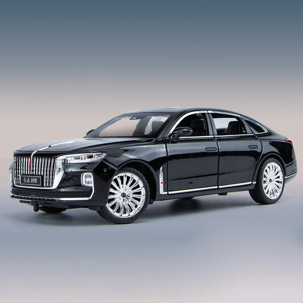 Diecast Car Model 1 To 24 Hong Qi H9 SUV With Sound And Light For Kids - ToylandEU