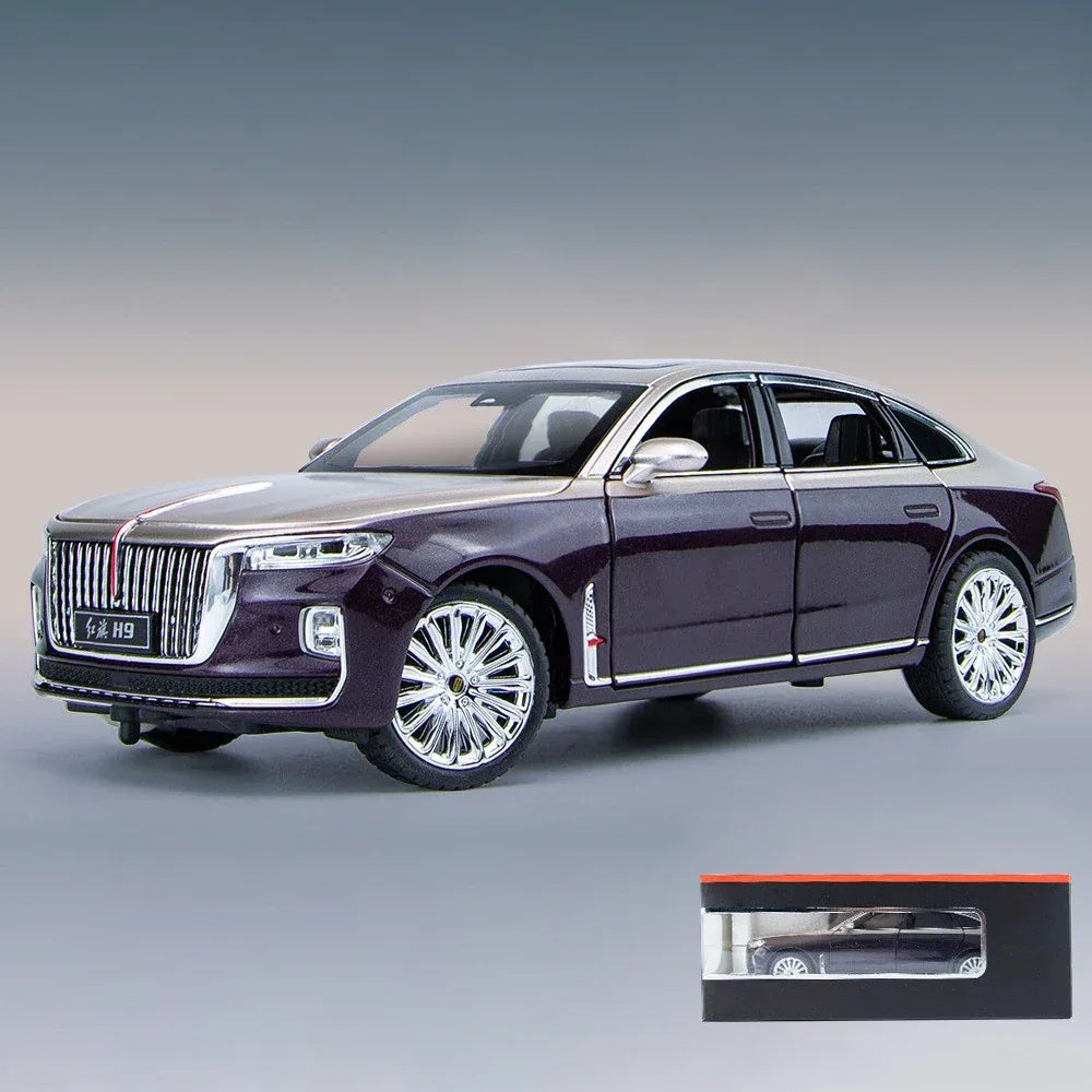 Diecast Car Model 1 To 24 Hong Qi H9 SUV With Sound And Light For Kids - ToylandEU