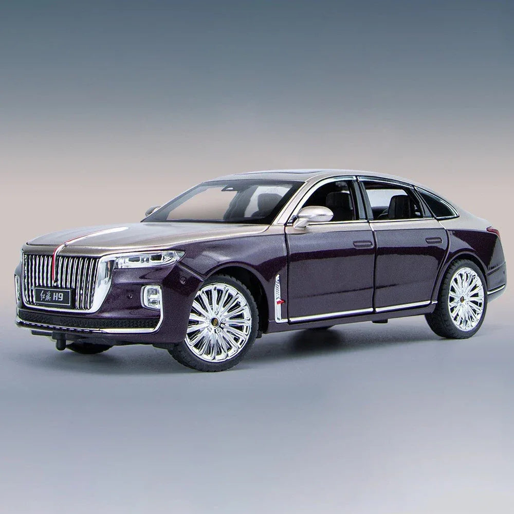 Diecast Car Model 1 To 24 Hong Qi H9 SUV With Sound And Light For Kids - ToylandEU