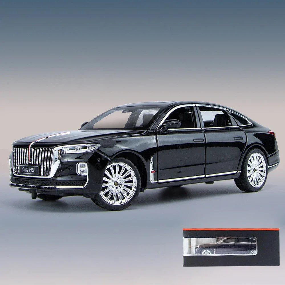 Diecast Car Model 1 To 24 Hong Qi H9 SUV With Sound And Light For Kids - ToylandEU