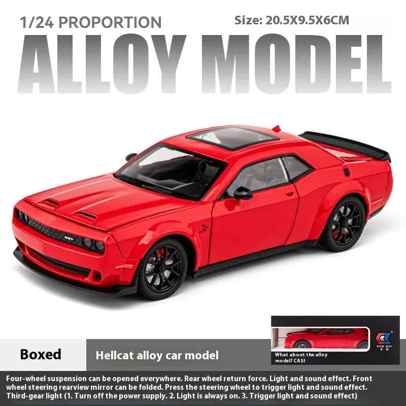 Diecast Car Model Challenger Hellcat Redeye 1:24 Scale For Collectors - ToylandEU