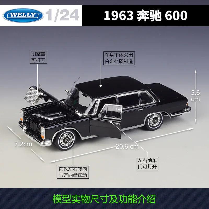  Diecast Car Model | Mercedes 1963 600 | Toylandeu™ 