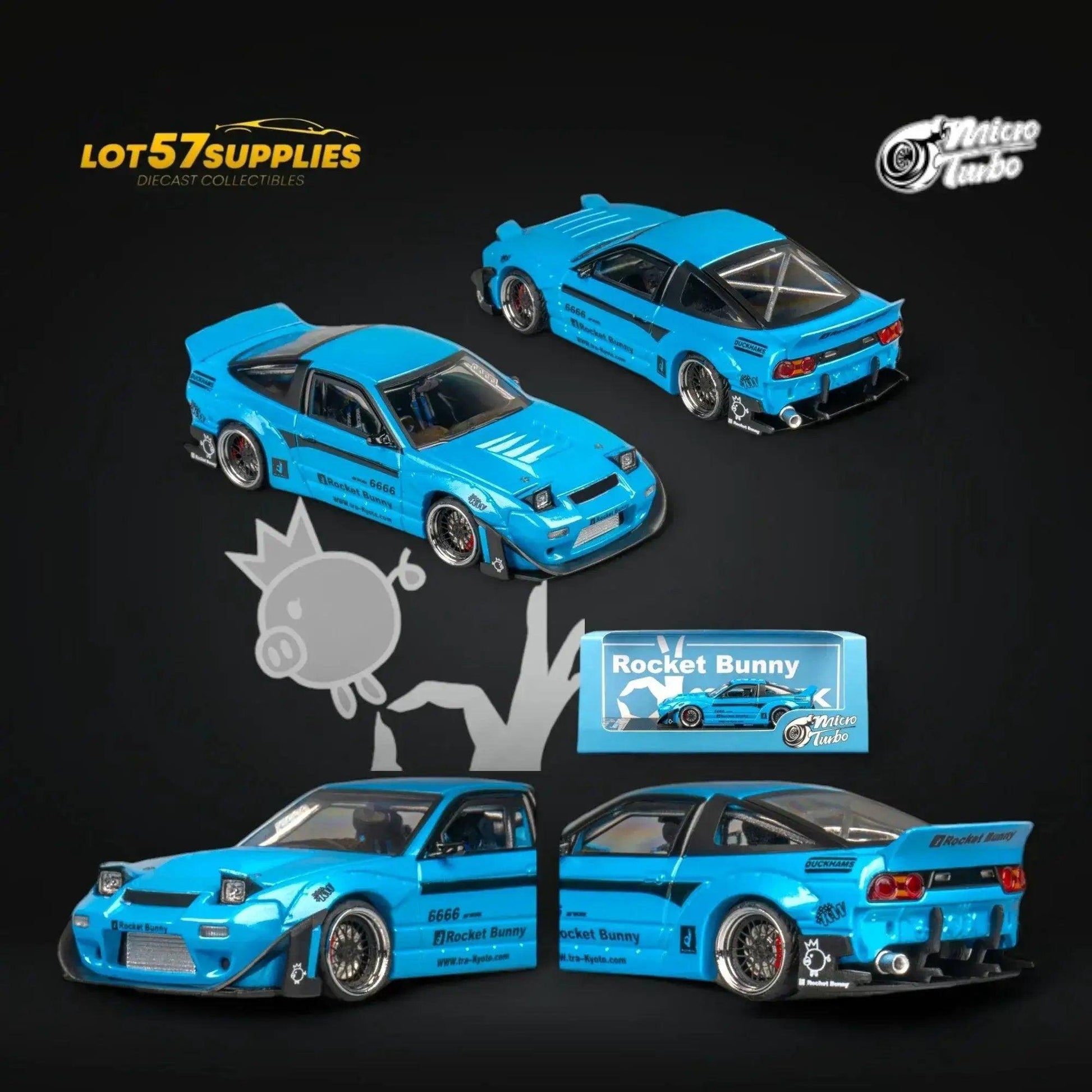  MicroTurbo Nissan 180SX Pandem Rocket Bunny Baby Blue 1:64 -  ToylandEU™