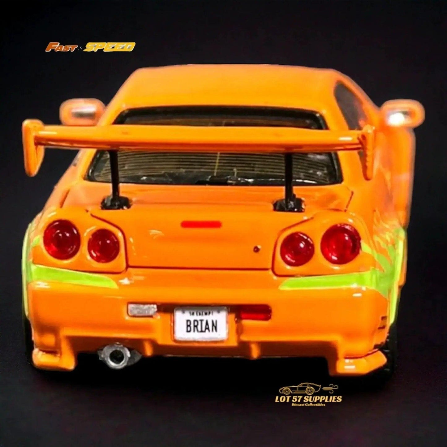  Fast Speed Nissan Skyline GT-R R34 Z-Tune HighWing Edition FNS Livery Amber Orange 1:64 -  ToylandEU™