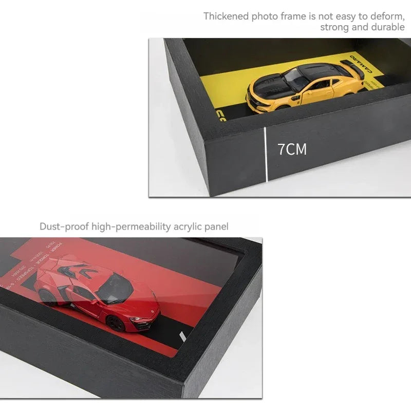 Diecast Car Photo Frame 1:32 Model With Light Display For Collectors - ToylandEU