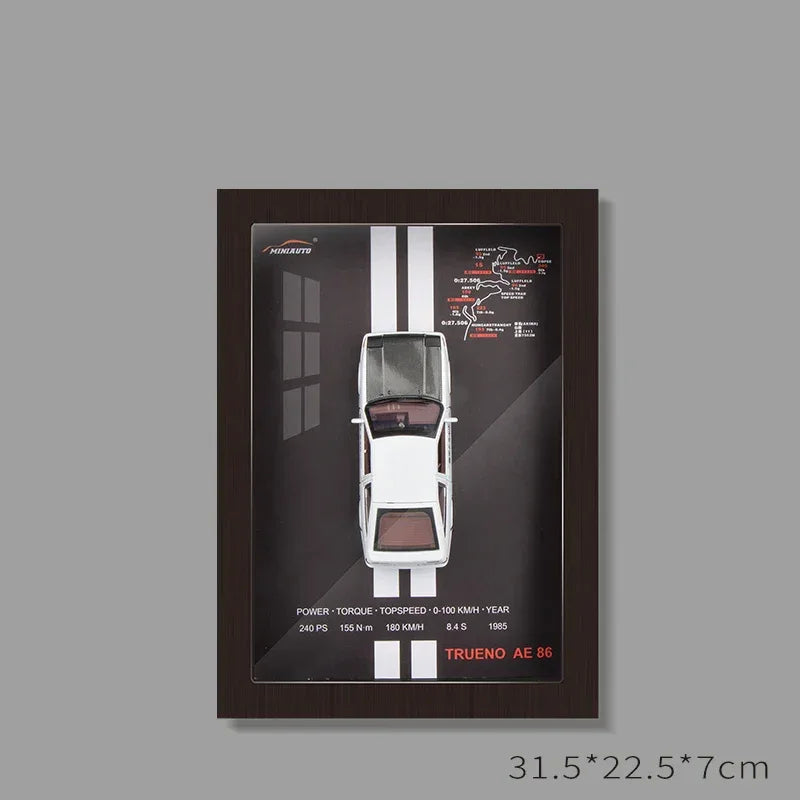 Diecast Car Photo Frame 1:32 Model With Light Display For Collectors - ToylandEU