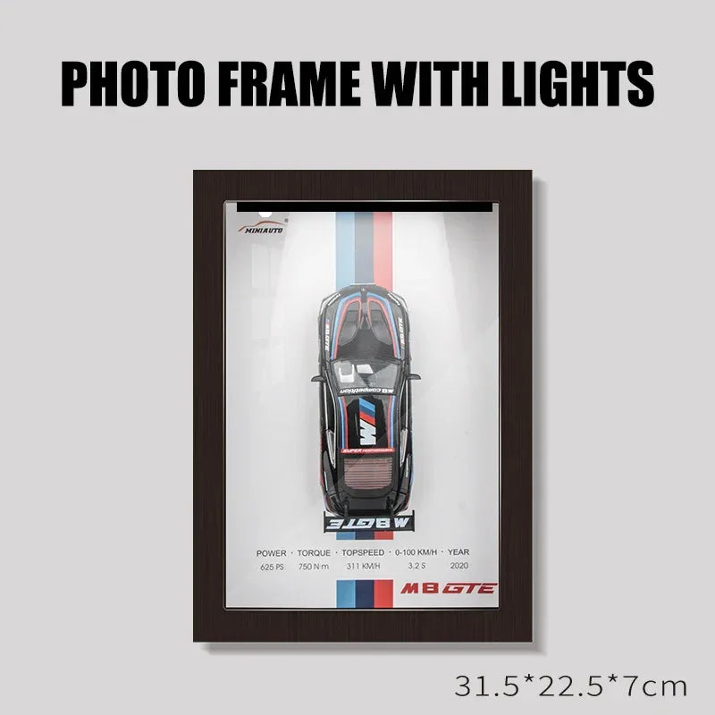 Diecast Car Photo Frame 1:32 Model With Light Display For Collectors - ToylandEU
