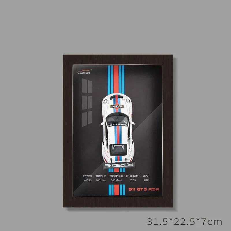 Diecast Car Photo Frame 1:32 Model With Light Display For Collectors - ToylandEU