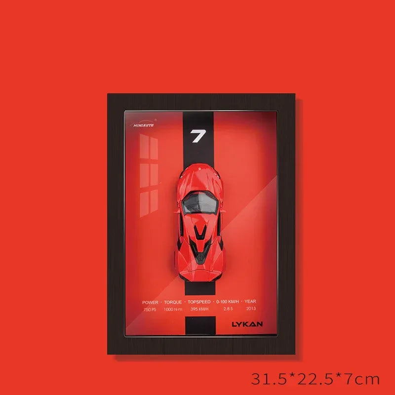 Diecast Car Photo Frame 1:32 Model With Light Display For Collectors - ToylandEU
