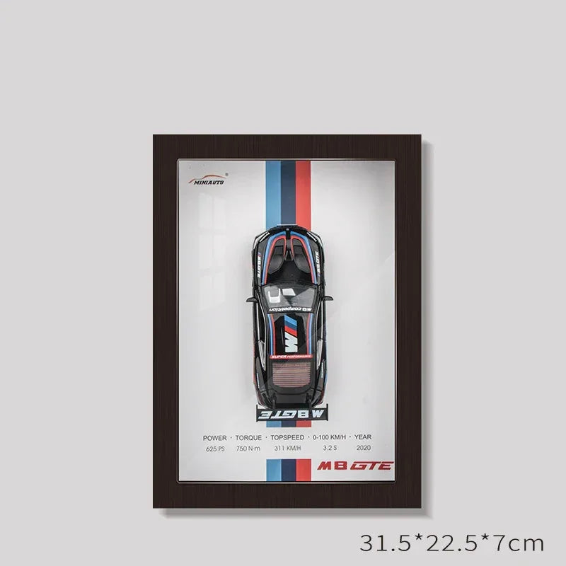 Diecast Car Photo Frame 1:32 Model With Light Display For Collectors - ToylandEU