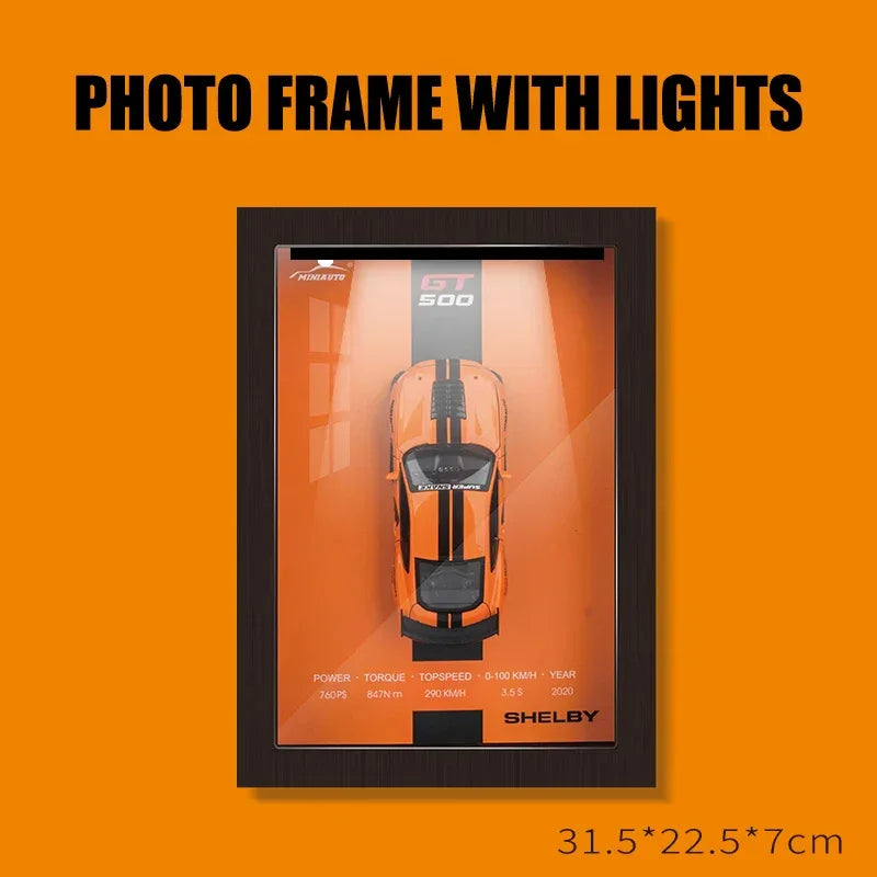 Diecast Car Photo Frame 1:32 Model With Light Display For Collectors - ToylandEU