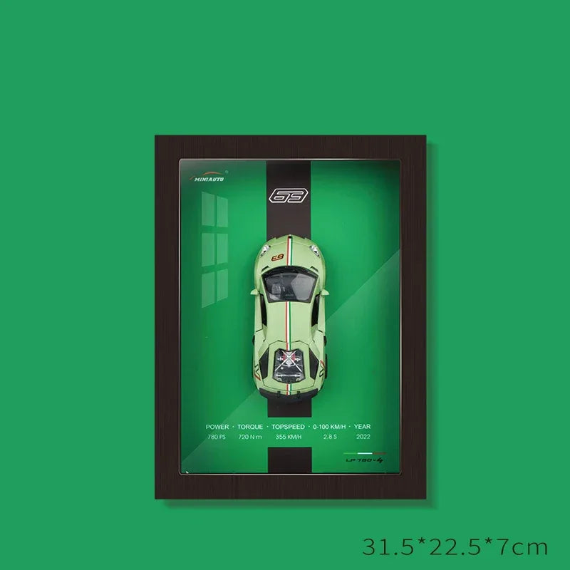 Diecast Car Photo Frame 1:32 Model With Light Display For Collectors - ToylandEU