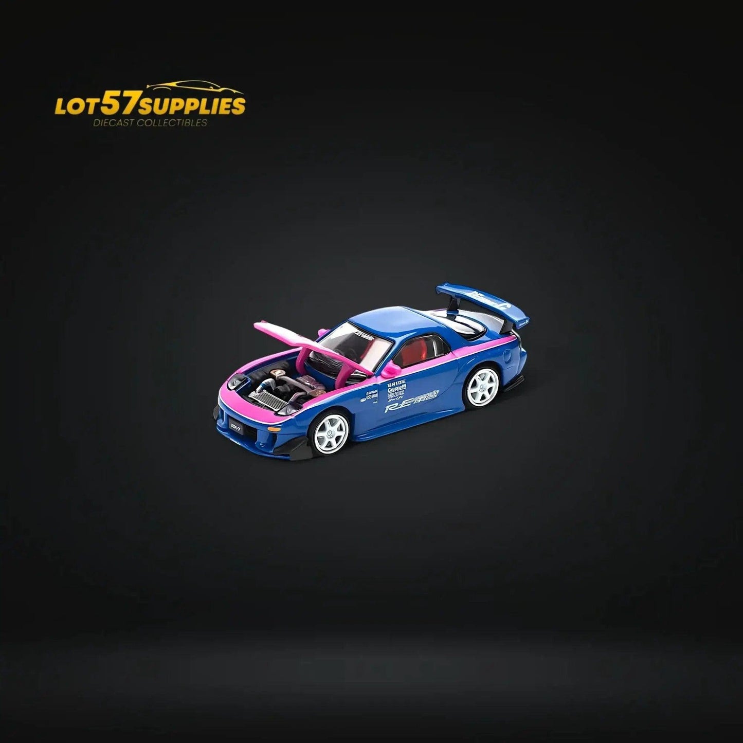  PopRace Mazda RX7 RE-AMEMIYA Blue/Pink 1:64 -  ToylandEU™