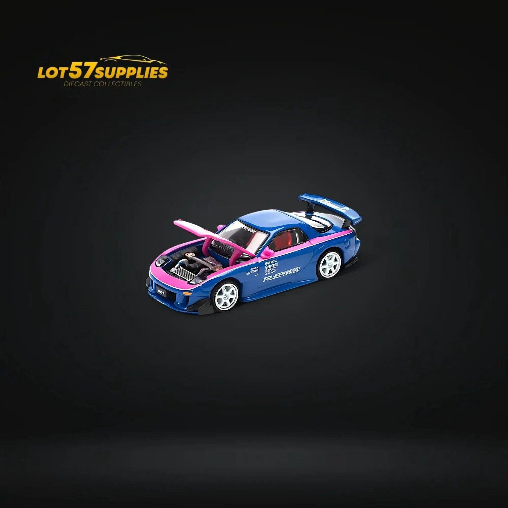  PopRace Mazda RX7 RE-AMEMIYA Blue/Pink 1:64 -  ToylandEU™