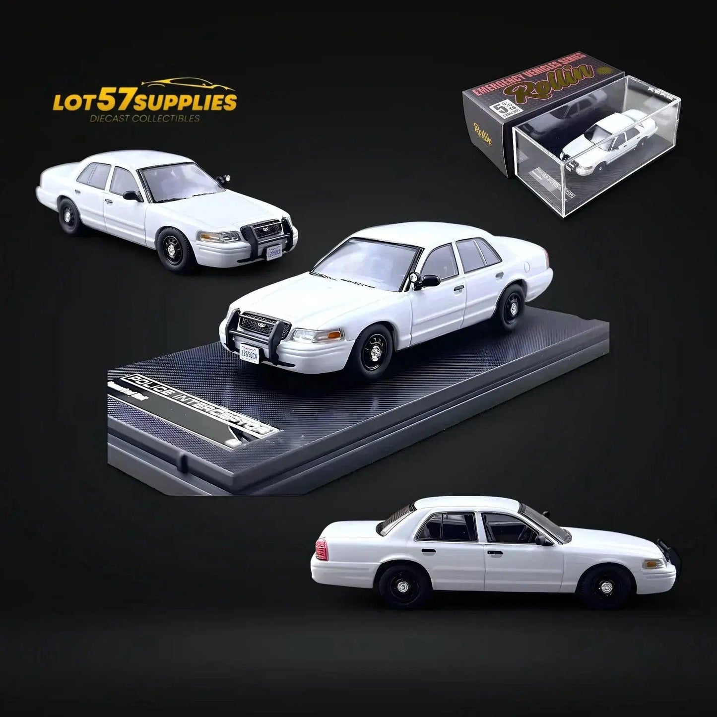  Rollin Ford Crown Victoria White Undercover Unmarked Police Car 1:64 -  ToylandEU™