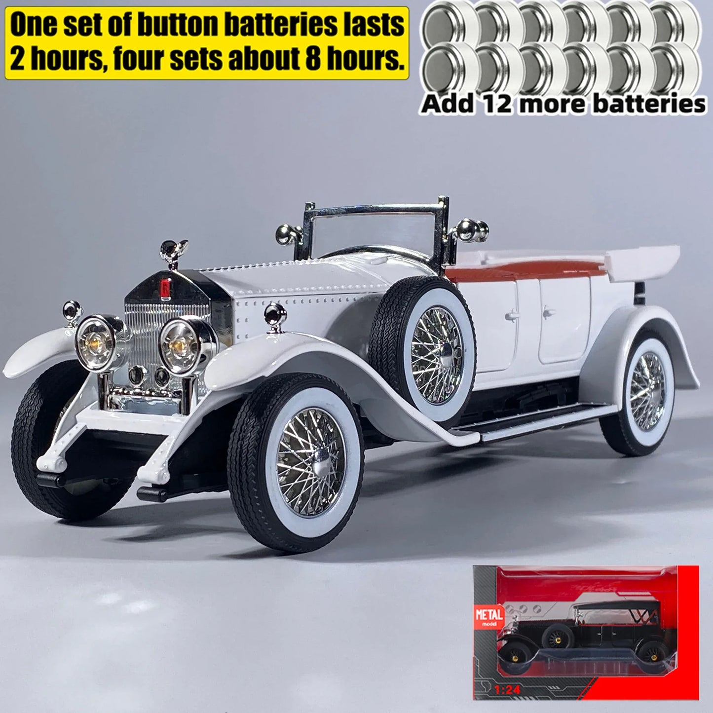 Diecast Car Rolls Royce Phantom I 1925 Pull Back For Collectors - ToylandEU