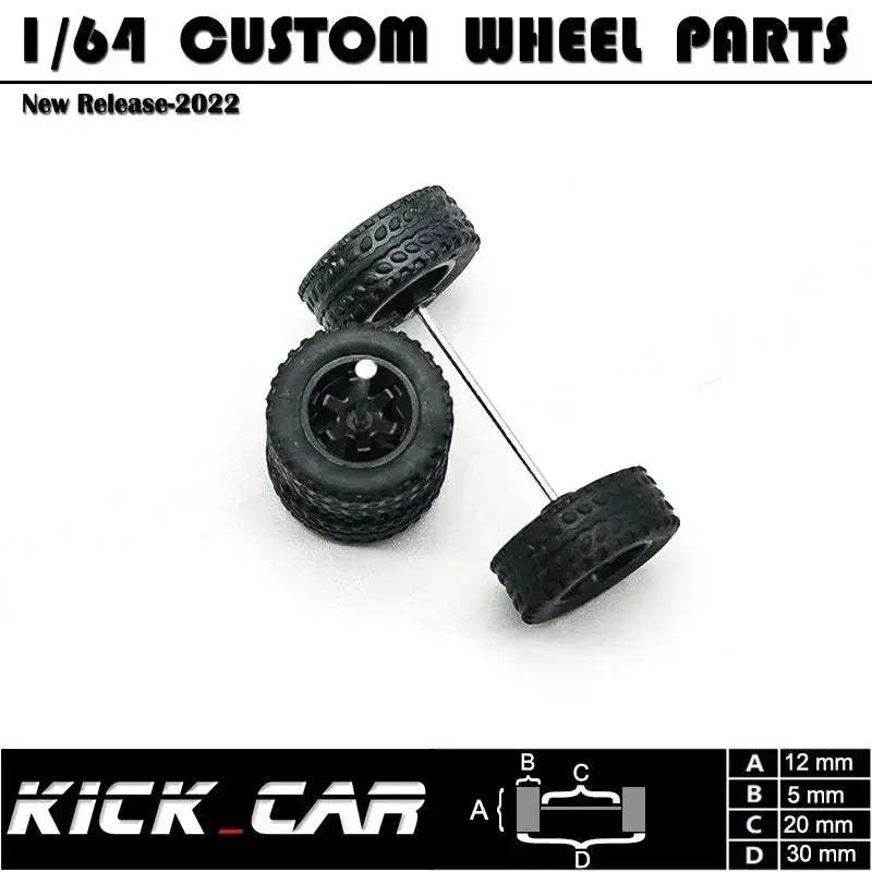 Diecast Car Wheels With Rubber Tires For Off Road Trucks - ToylandEU
