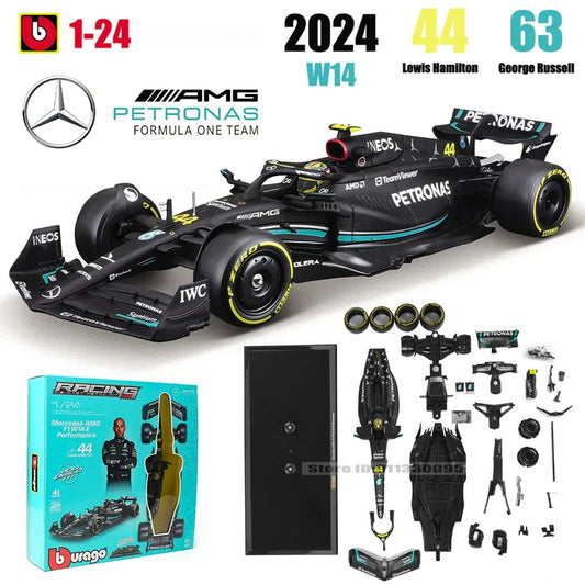 Diecast F1 Car Model Mercedes Alloy W14 DIY Assembly - ToylandEU