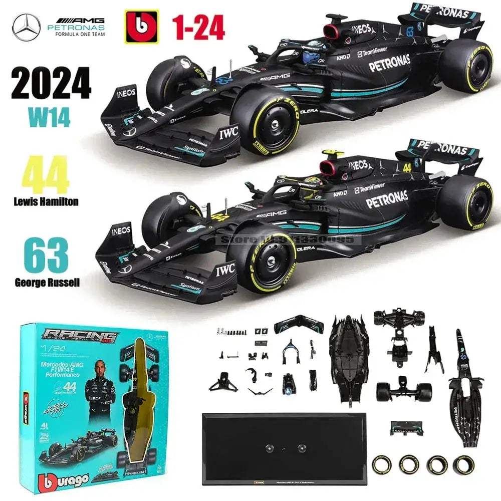 Diecast F1 Car Model Mercedes Alloy W14 DIY Assembly - ToylandEU