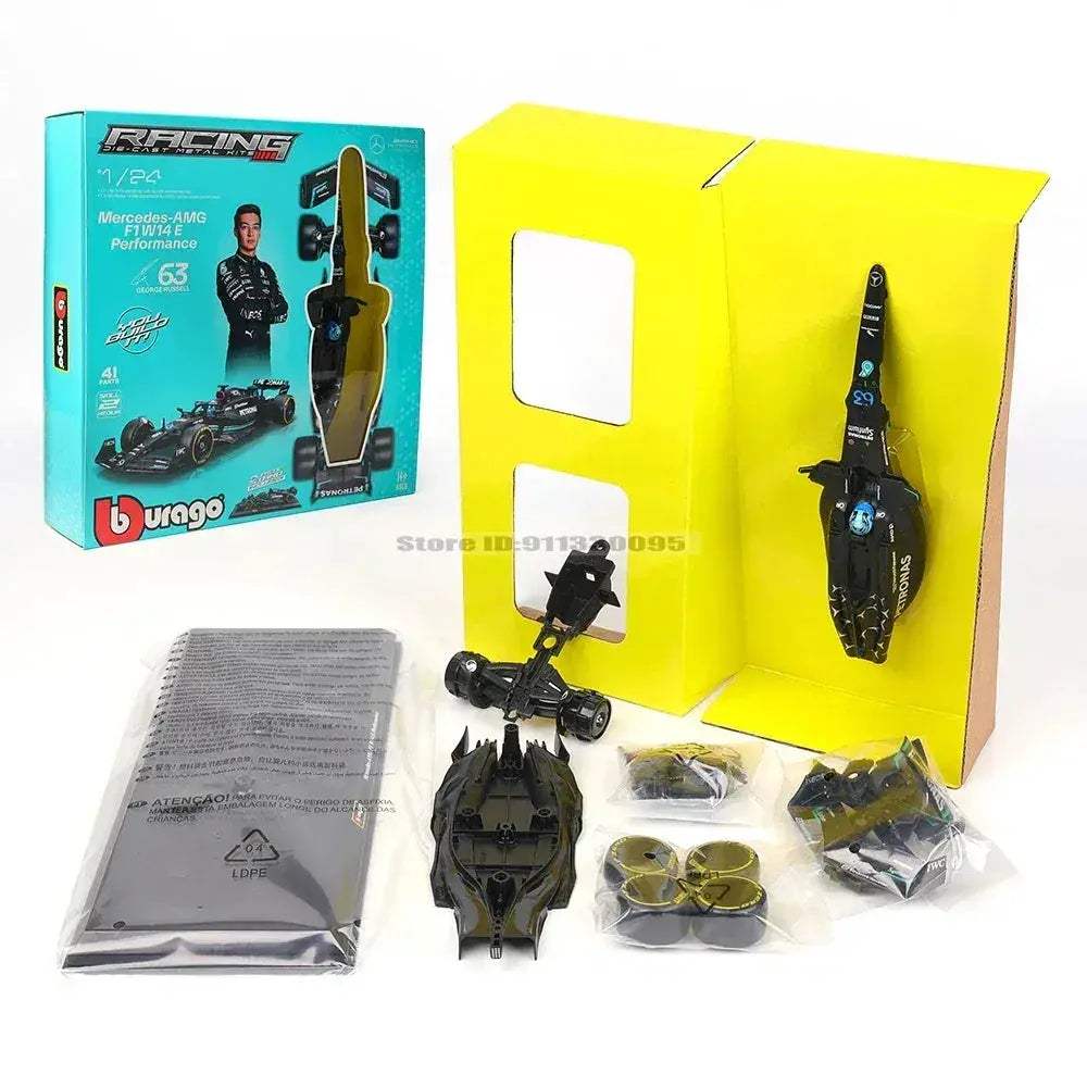 Diecast F1 Car Model Mercedes Alloy W14 DIY Assembly - ToylandEU