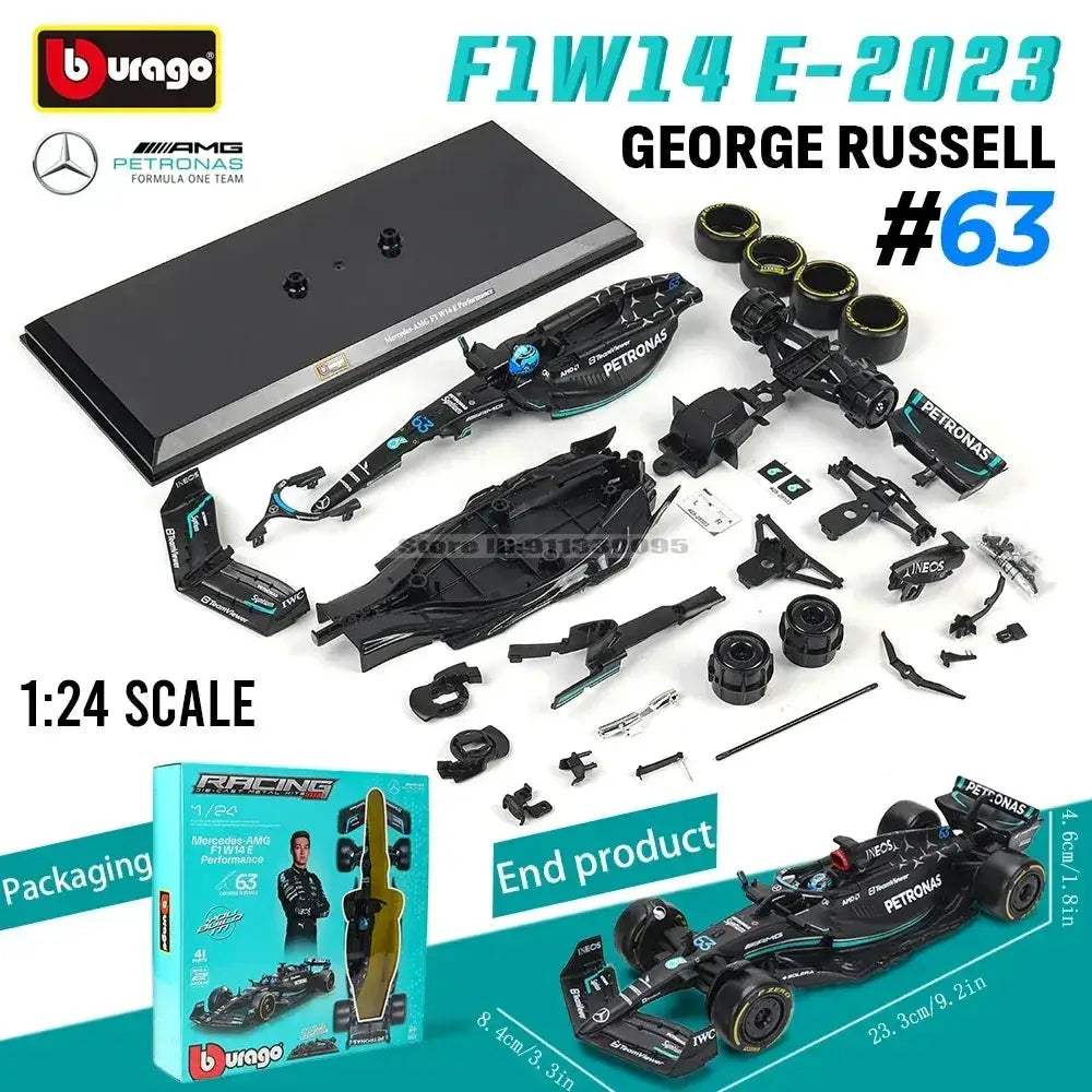 Diecast F1 Car Model Mercedes Alloy W14 DIY Assembly - ToylandEU