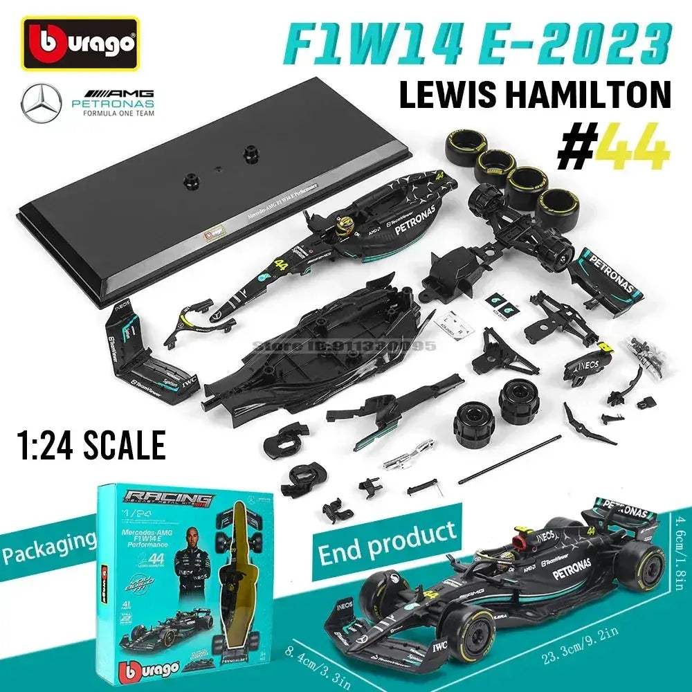 Diecast F1 Car Model Mercedes Alloy W14 DIY Assembly - ToylandEU