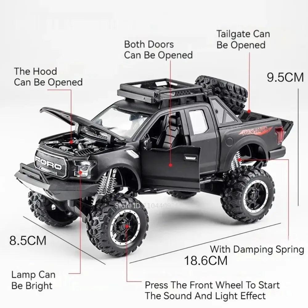  Diecast F150 Off Road Truck Pull Back With Lights -  ToylandEU™