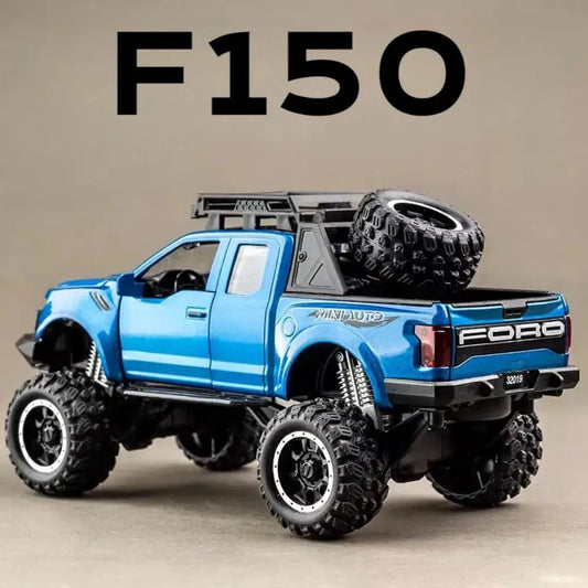 1:32 Scale Raptor F-150 BigFoot Pickup Car Model Toy Pull Back Sound&Light Off Road Truck Models Collection Gifts For Kids - ToylandEU
