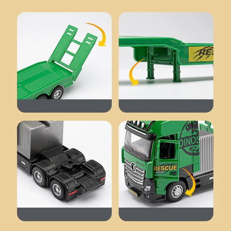 Diecast Helicopter Dinosaur Trailer Model with Doors Open for Collectors - ToylandEU