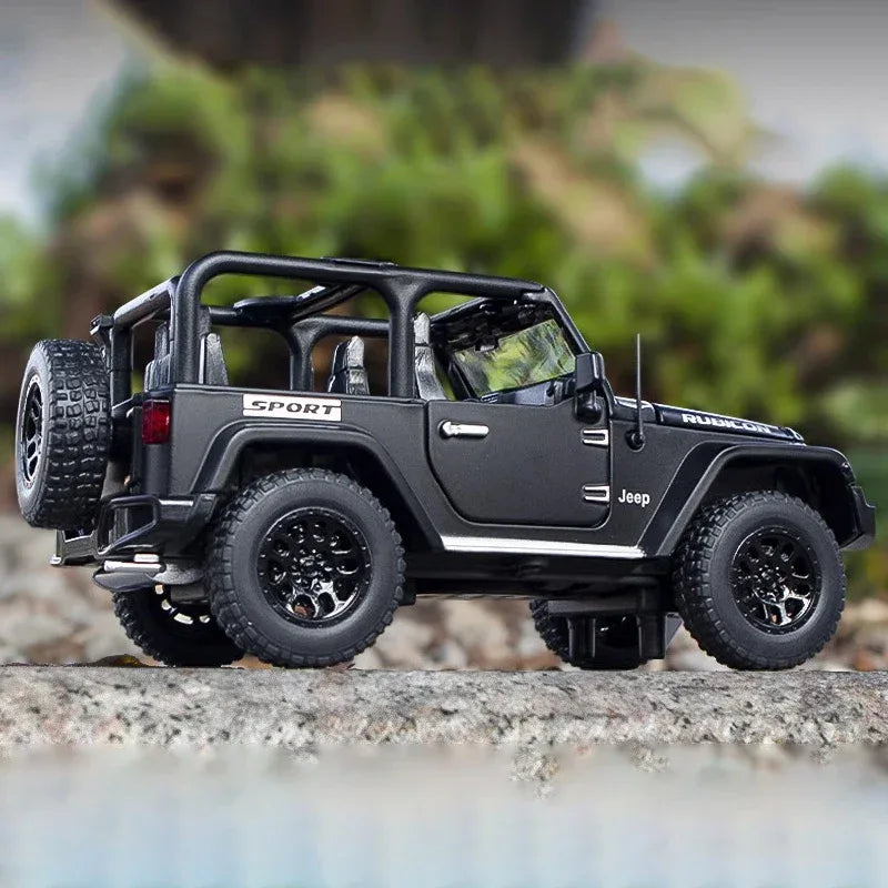 Diecast Jeep Wrangler Rubicon Car Model with Sound and Lights for Kids - ToylandEU