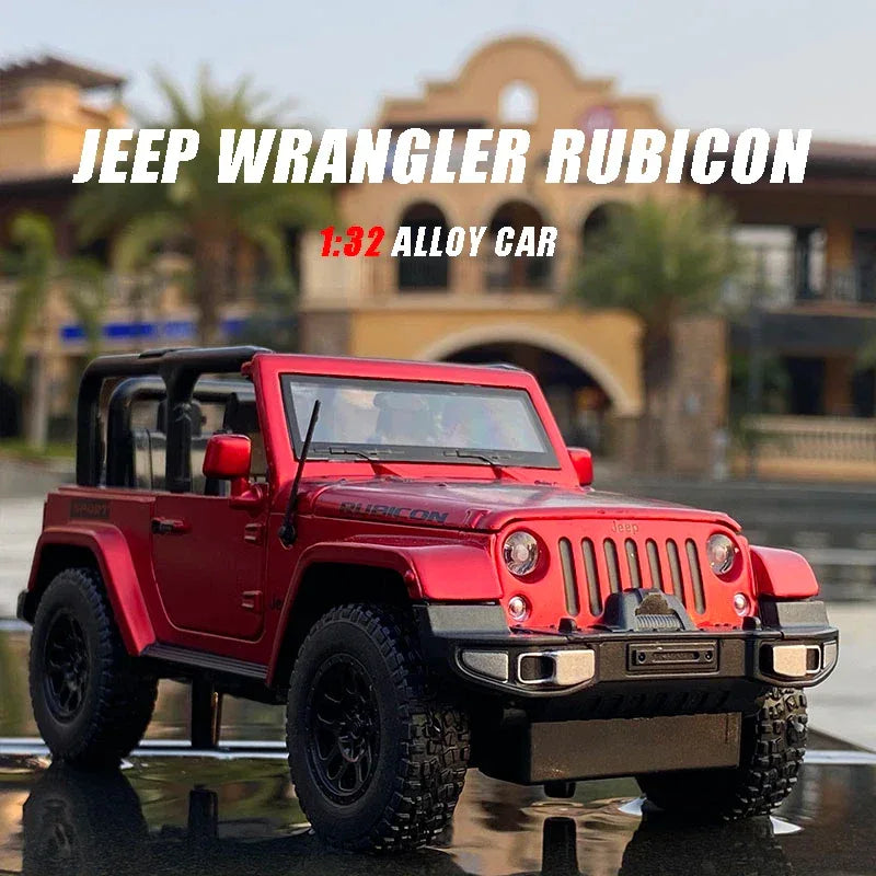 Diecast Jeep Wrangler Rubicon Car Model with Sound and Lights for Kids - ToylandEU