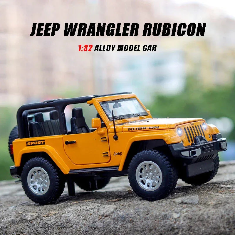 Diecast Jeep Wrangler Rubicon Car Model with Sound and Lights for Kids - ToylandEU