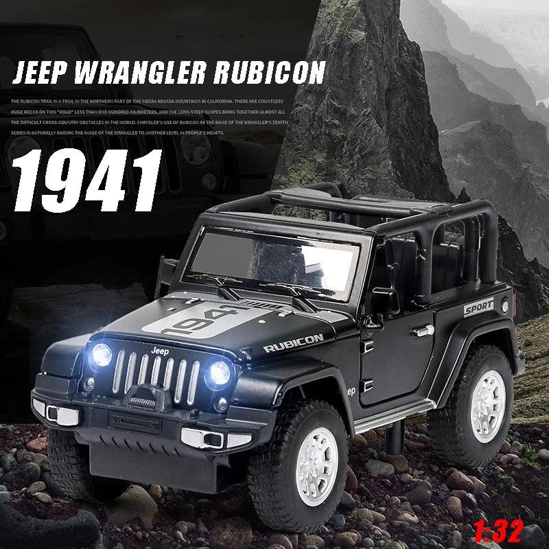 Diecast Jeep Wrangler Rubicon Car Model with Sound and Lights for Kids - ToylandEU