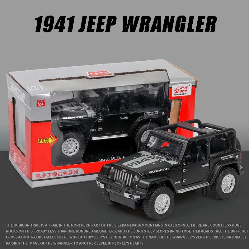 Diecast Jeep Wrangler Rubicon Car Model with Sound and Lights for Kids - ToylandEU