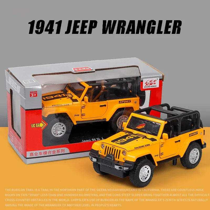 Diecast Jeep Wrangler Rubicon Car Model with Sound and Lights for Kids - ToylandEU