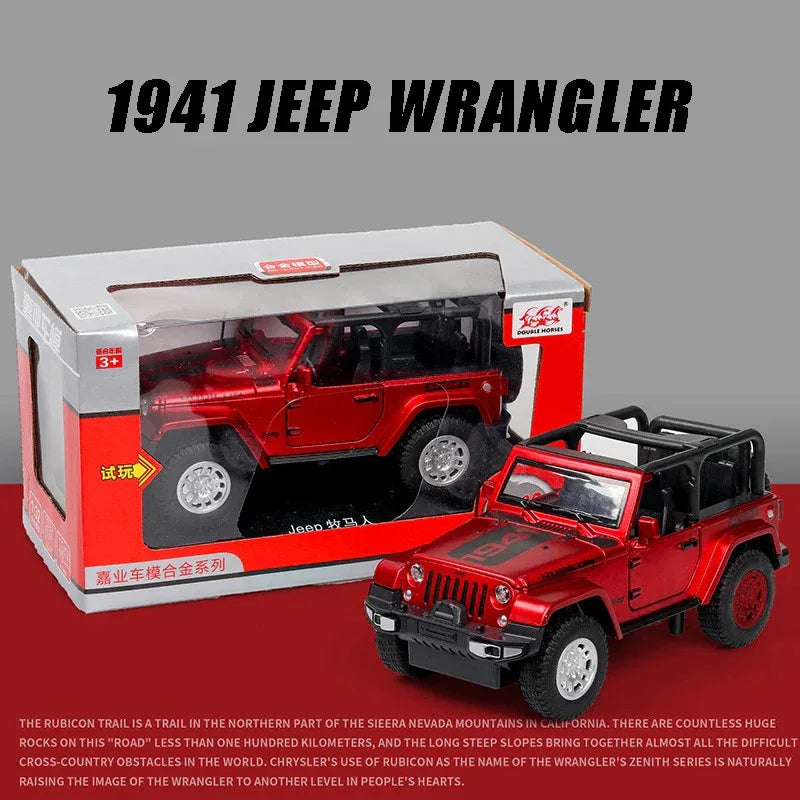 Diecast Jeep Wrangler Rubicon Car Model with Sound and Lights for Kids - ToylandEU