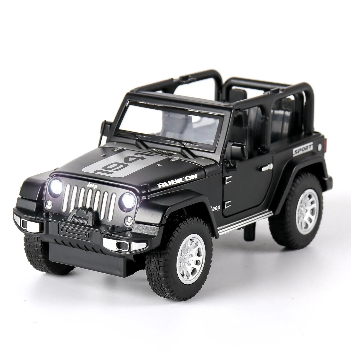 Diecast Jeep Wrangler Rubicon Car Model with Sound and Lights for Kids - ToylandEU